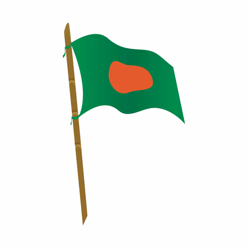 Flag of Bangladesh Flying Flag Logo Vector