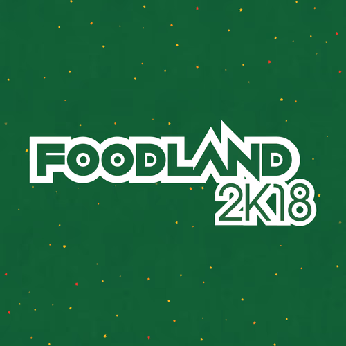 FoodLand 2K18 with Green Star Background Logo Vector