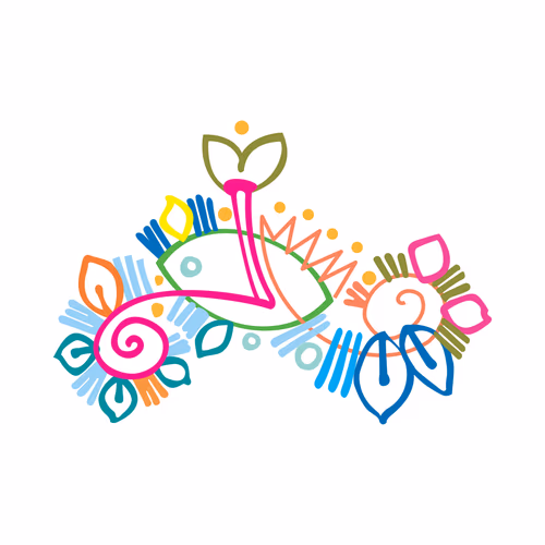 Colorful Boishakhi Alpona Vector Design