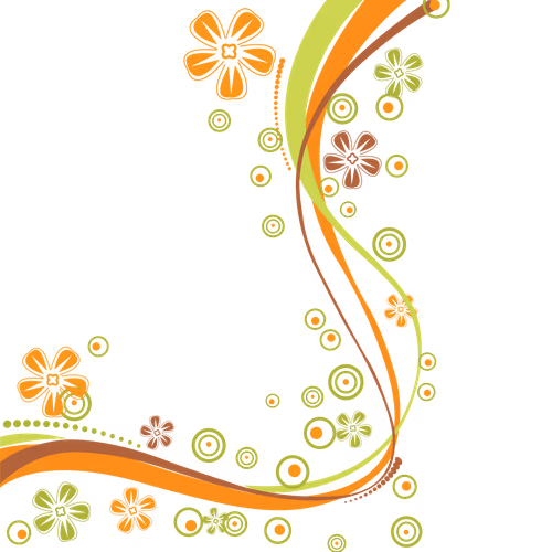 Floral background butterfly wave pattern element plant boho pattern vector