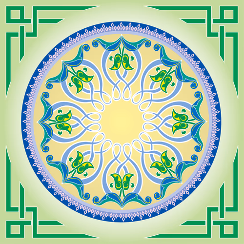 Floral decorative seamless pattern circle world vintage Russian ornament with traditional motifs decorative isolated vector