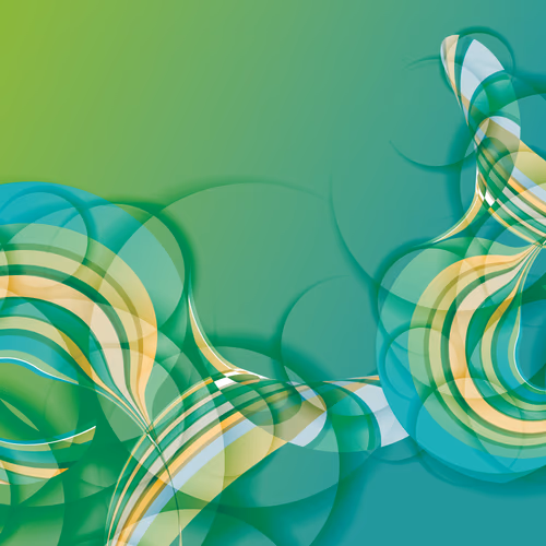 Gradient liquid wave abstract background green circle pattern
