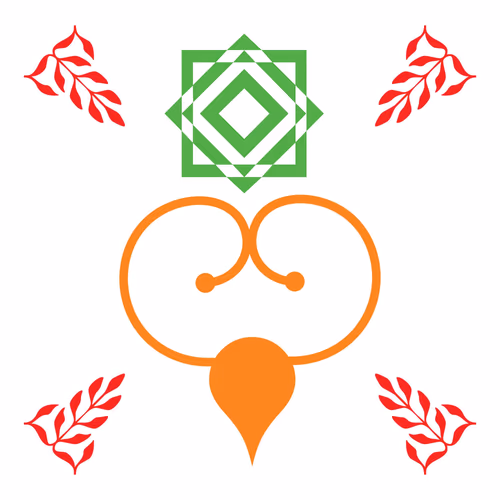 Indian Traditional Colorful Rangoli Design with Floral and Geometrical Motifs