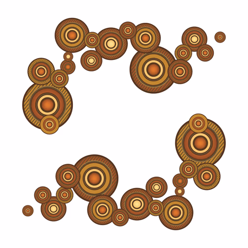Modern Geometric Circles Vector Pattern for Interior Print Design