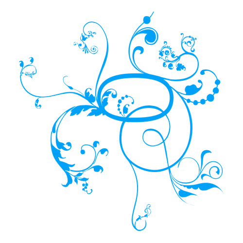 swirls vector blue floral design pattern vector blue christian cross decorated with flowers