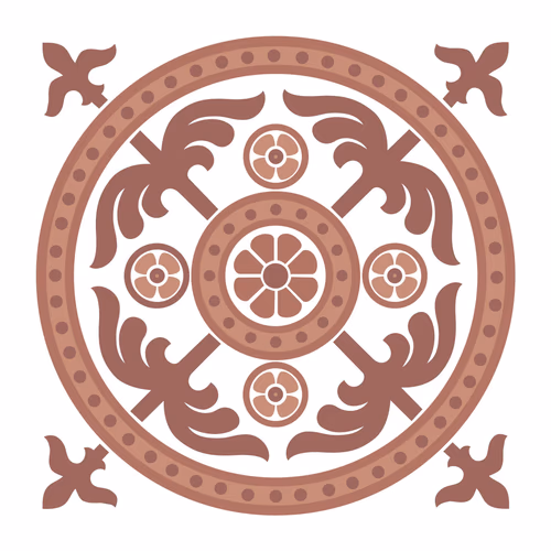 Vintage European medallion ornament: Classic graphic motif