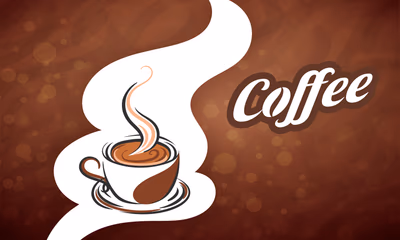 Abstract Coffee Background with Cup Vector Art