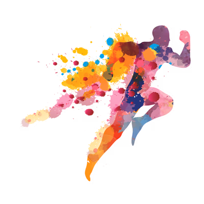 Abstract Colorful Rainbow Runner for Sports