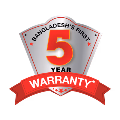 Bangladeshs First 5 Year Warranty Logo Vector Design