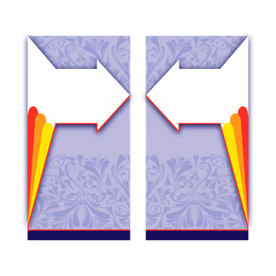 ceremony gate is designed so that one can see where to go later, as indicated by arrows vector