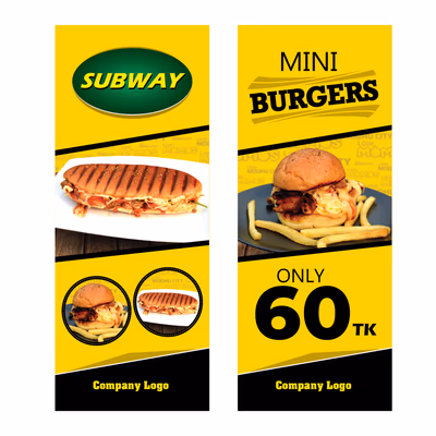Restaurant stand banner design Food Stand Banner Food Roll Up Banner Vector Art