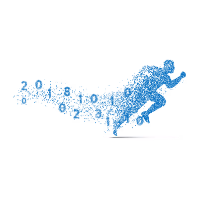 runner male polygonal athlete sprinter start made stylish design of speed Abstract silhouette flying
