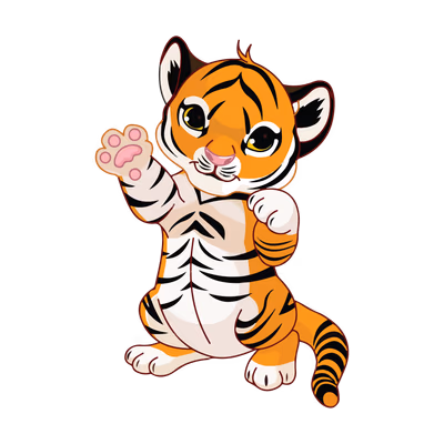 Tiger cub vector squid cute tiger cub vector design