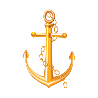 Vector Maritime Golden Anchor Vector Nebest Symbol of stability and strength in the joy of the open 